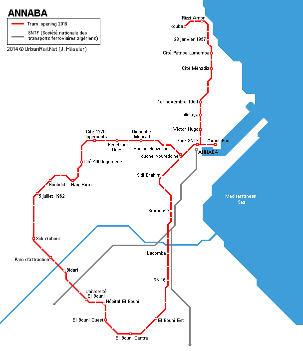 Annaba tram map