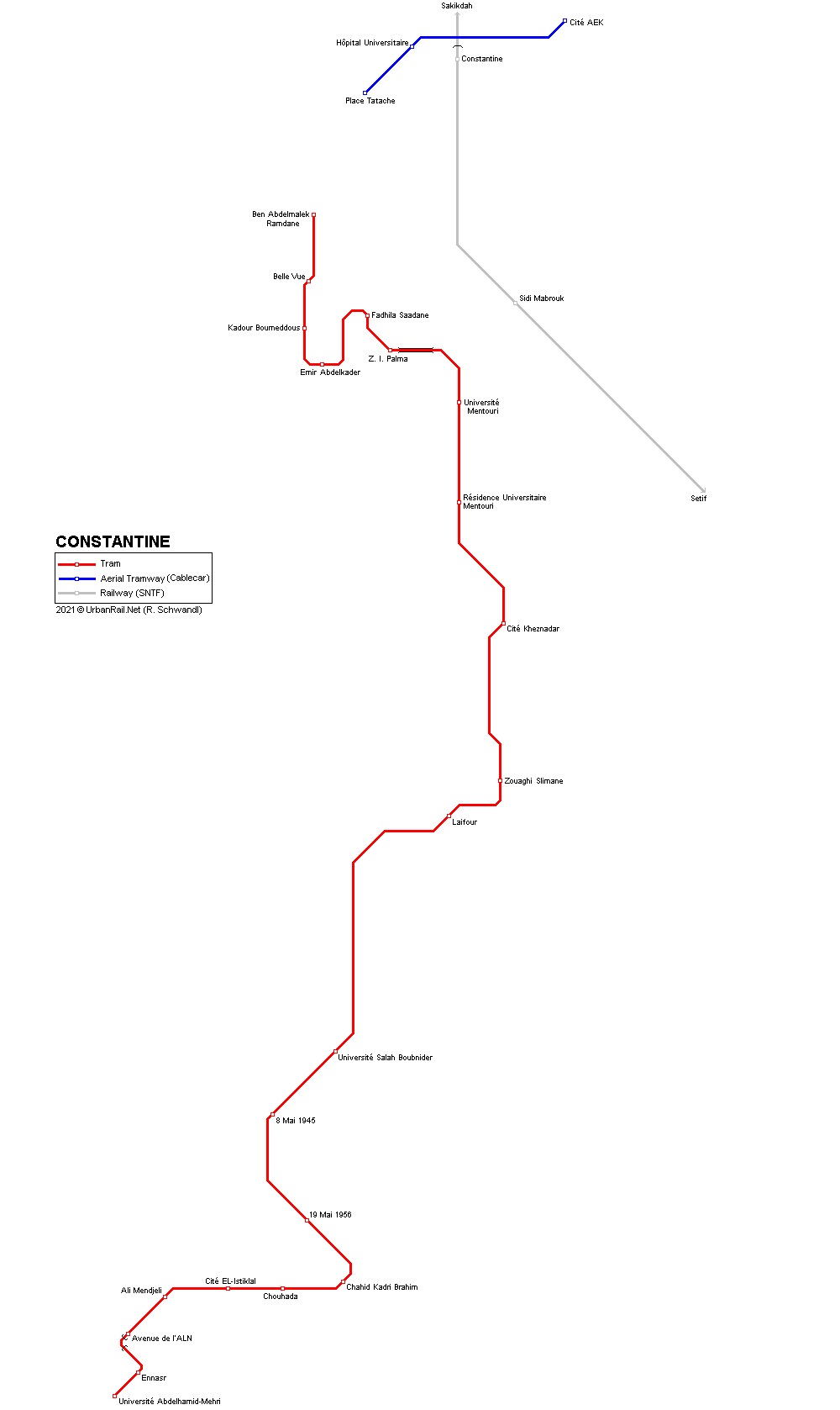 Constantine tram map
