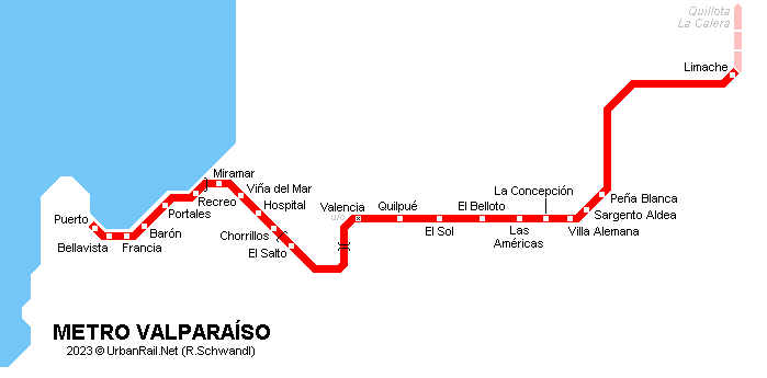 Metro Valparaíso map 2005 © R. Schwandl