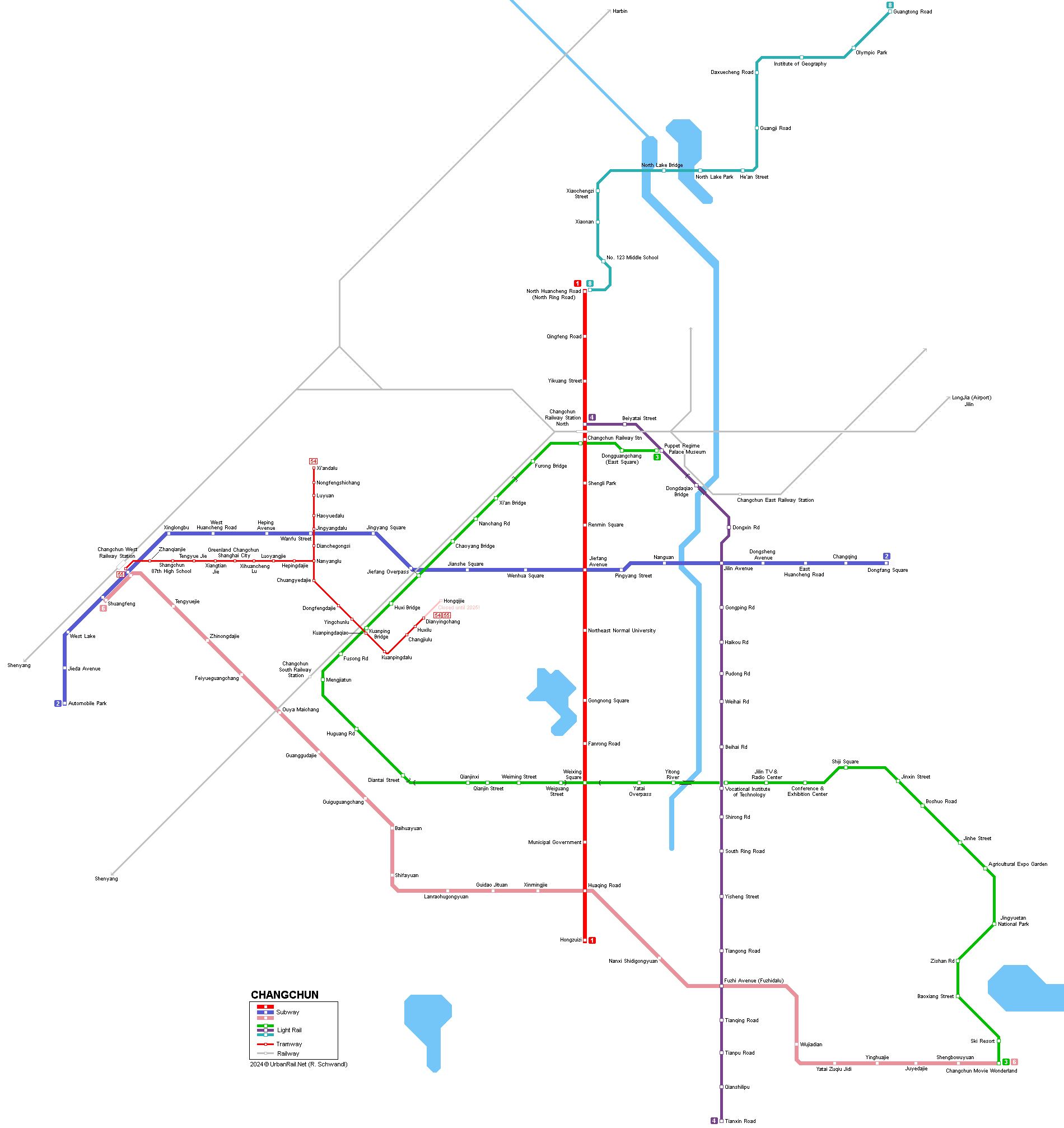 Changchun Metro Light Rail Tramway Map