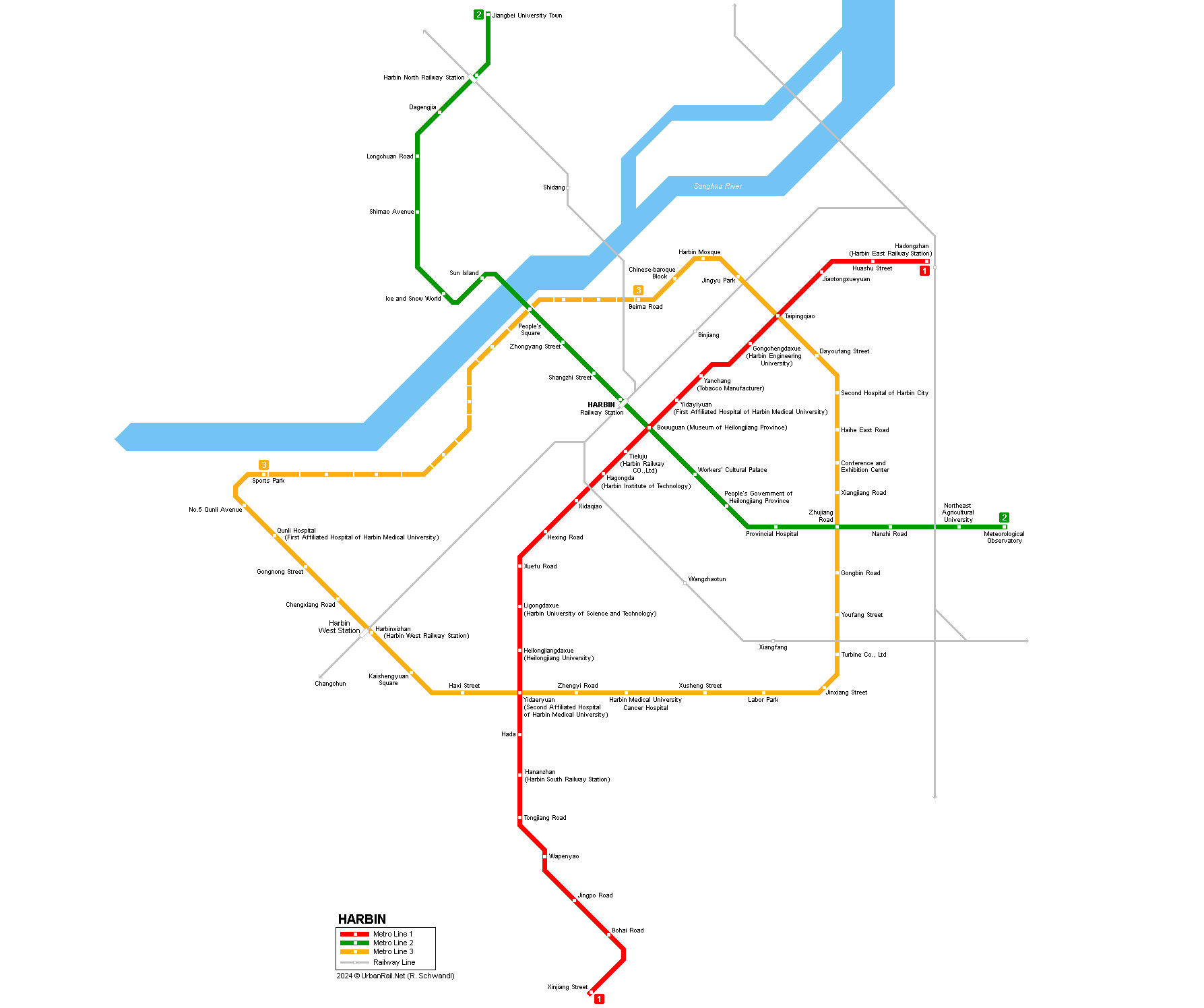 Harbin metro map