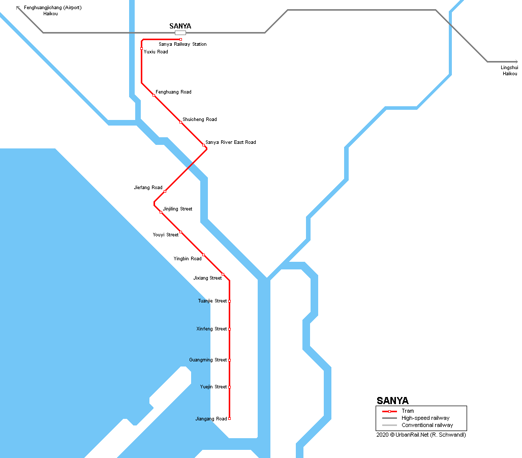 Sanya tram map