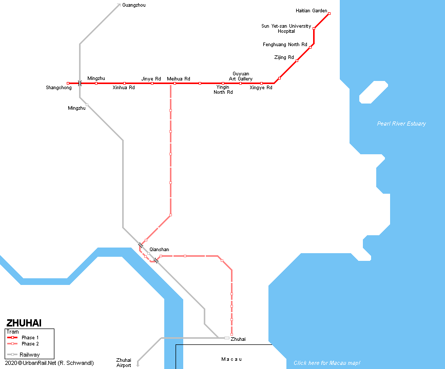 Zhuhai tram map