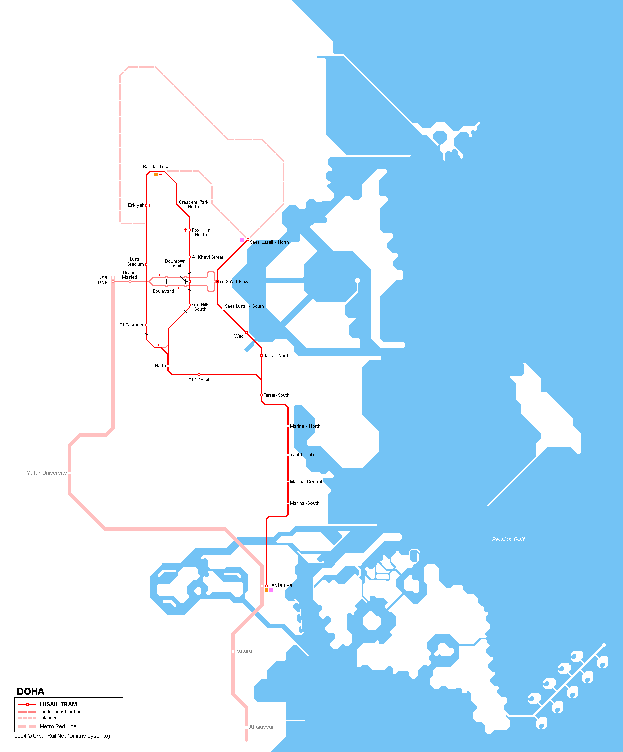 Lusail tram map