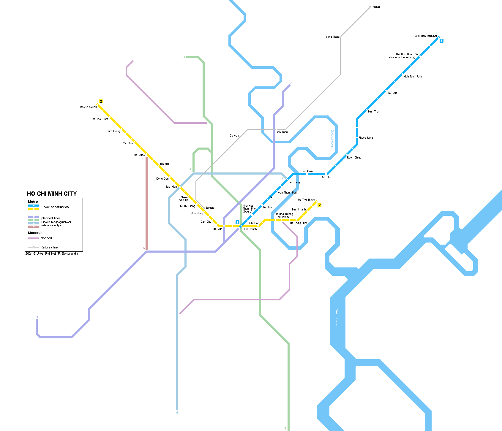 o Chi Minh City metro network map