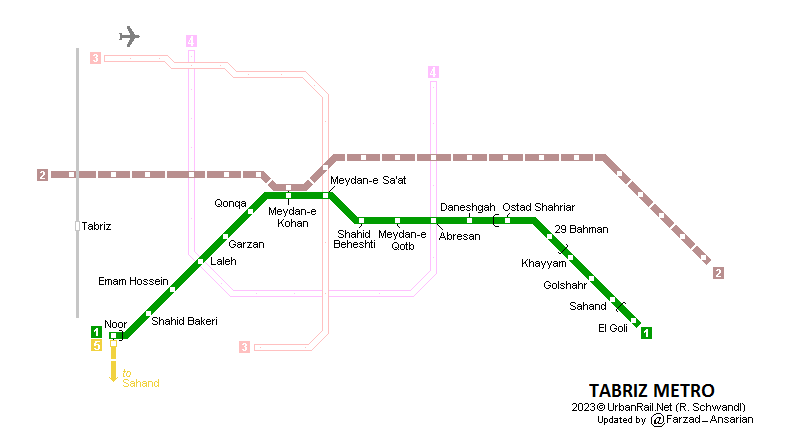 Tabriz Metro map