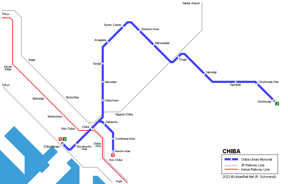 Chiba Monorail Map