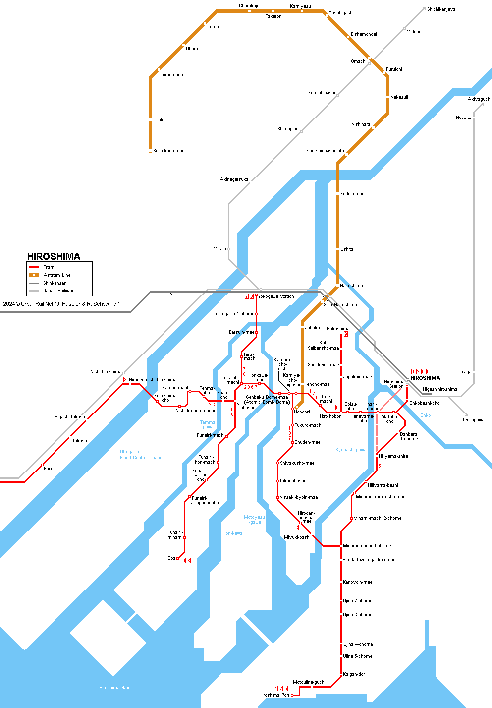Hiroshima Tram map