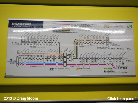 Sapporo suburban rail map