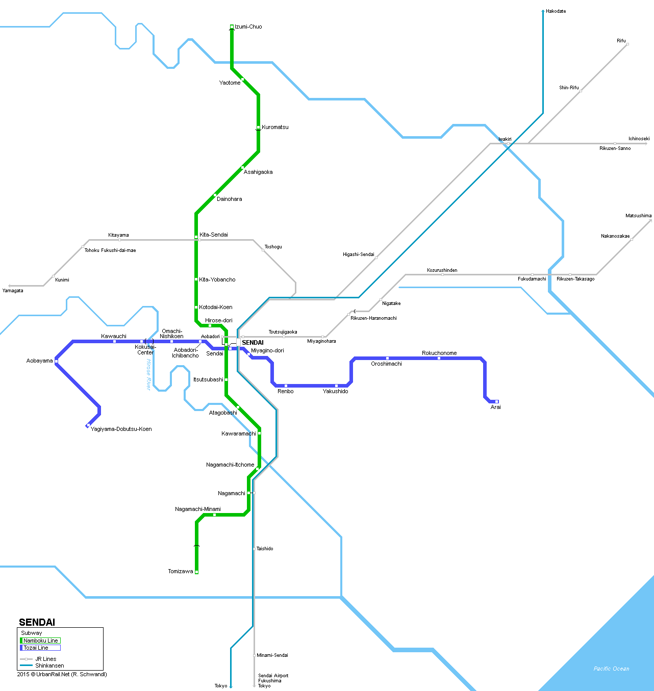 Sendai Subway map