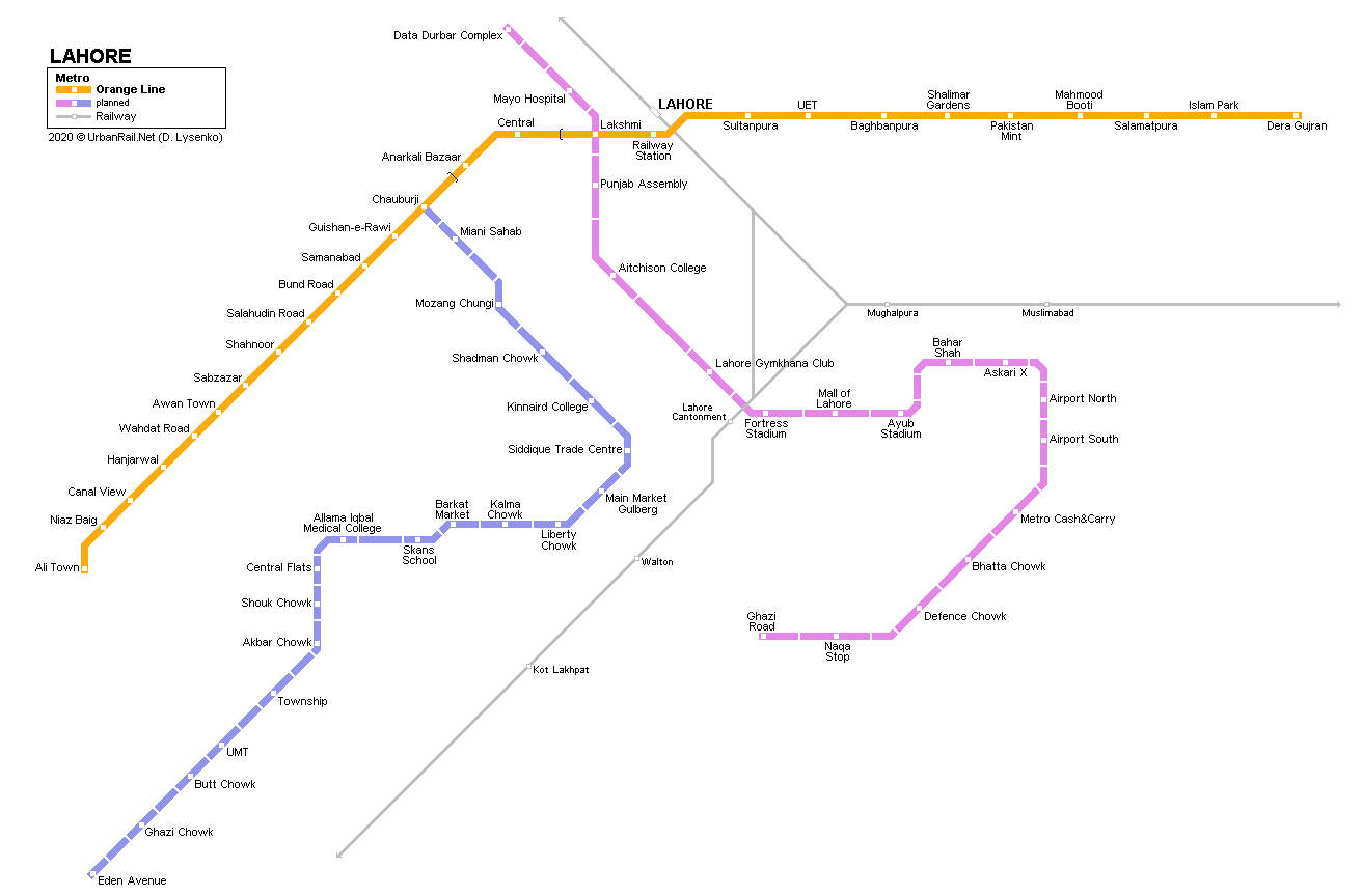 Lahore metro map
