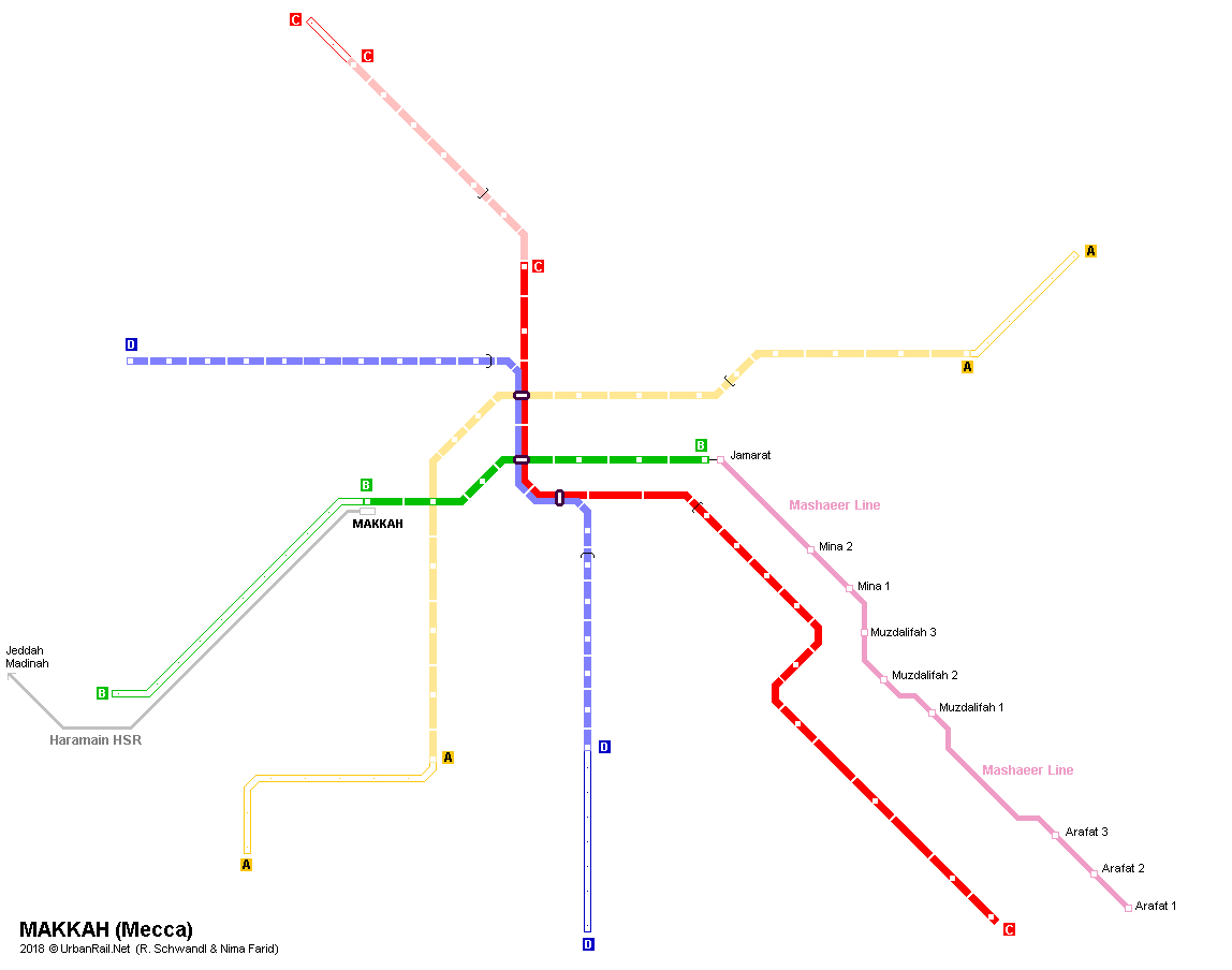 Mecca Makkah metro project map