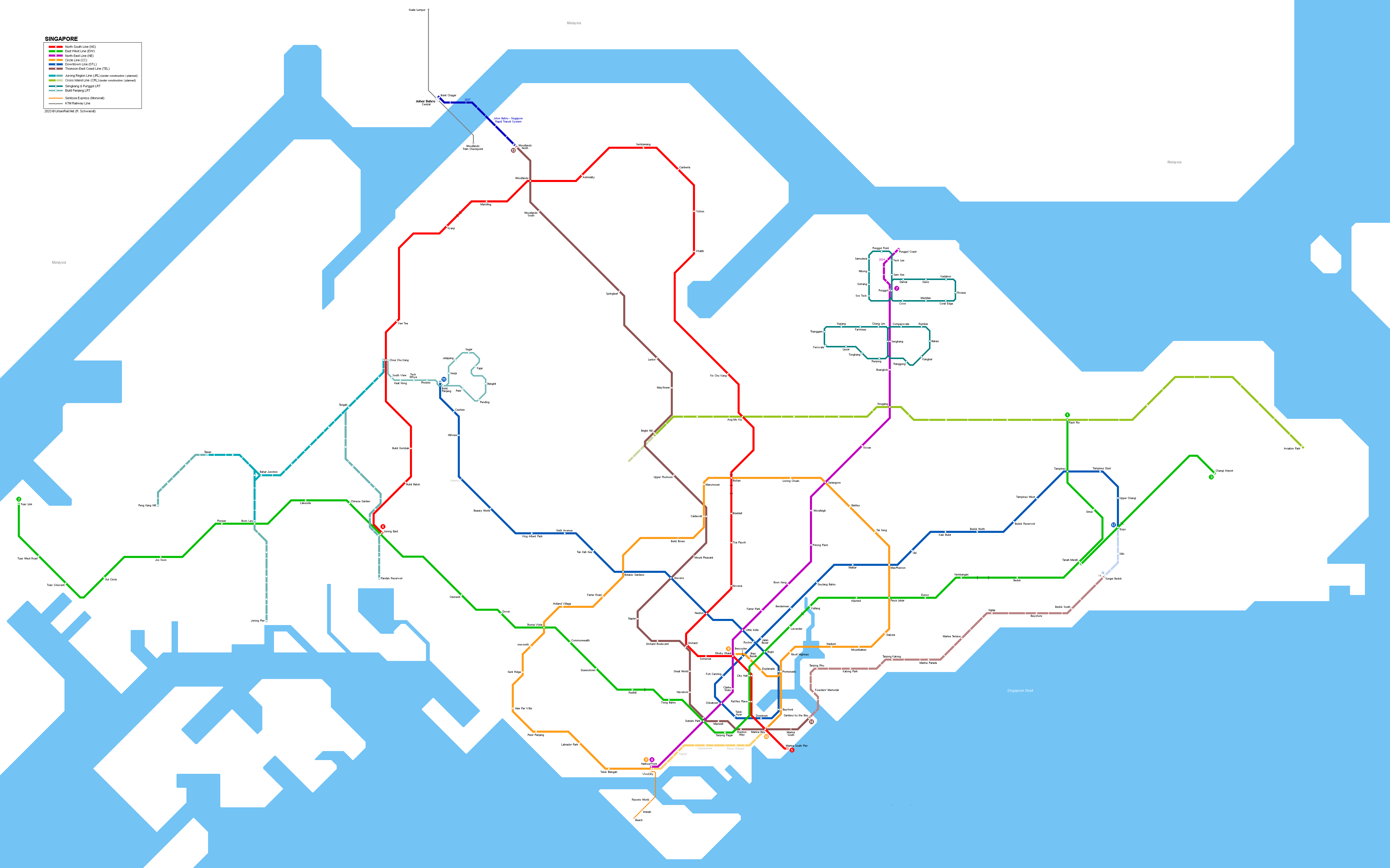 Singapore MRT LRT map