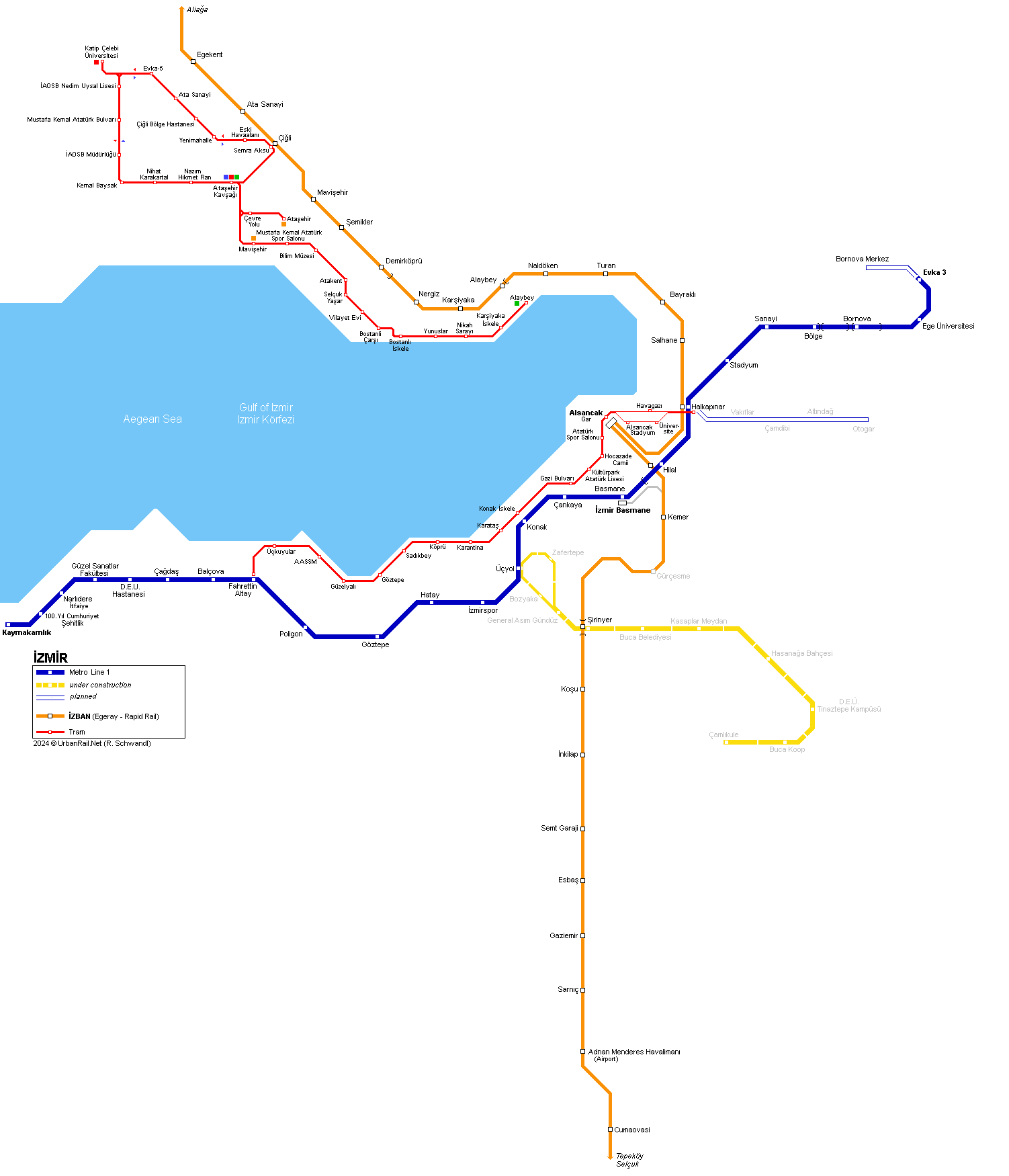 Izmir Metro izban Map