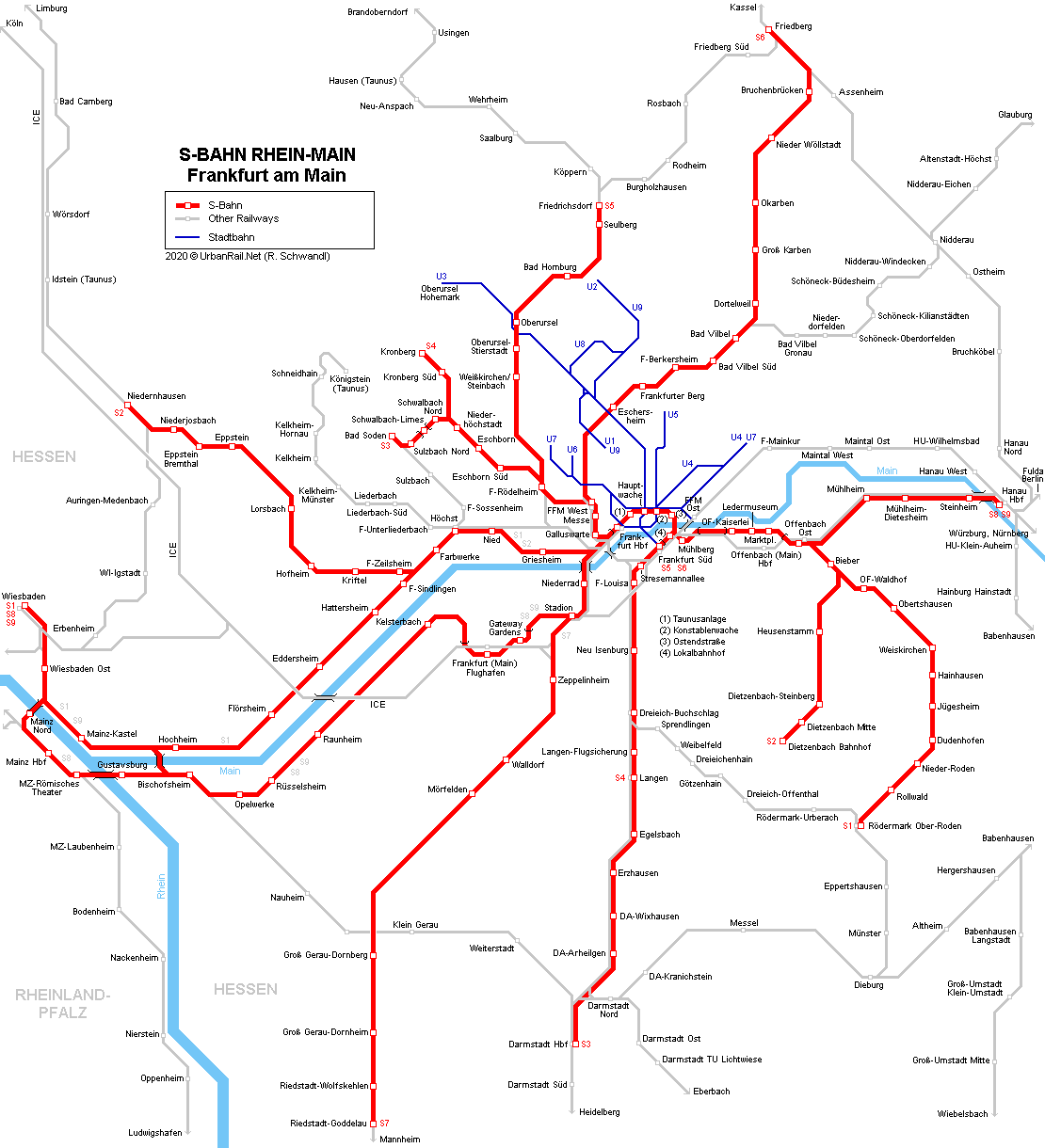Rhein-Main S-Bahn map