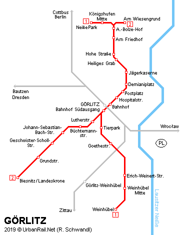 Görlitz Tram Network © R. Schwandl