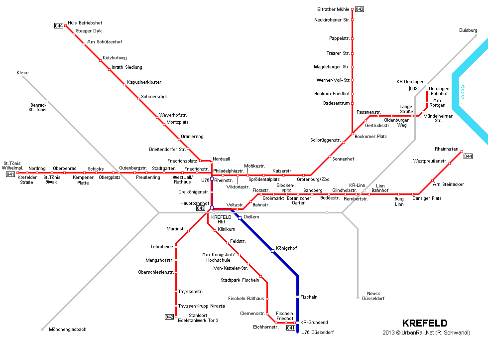 Krefeld Tram Network © R. Schwandl