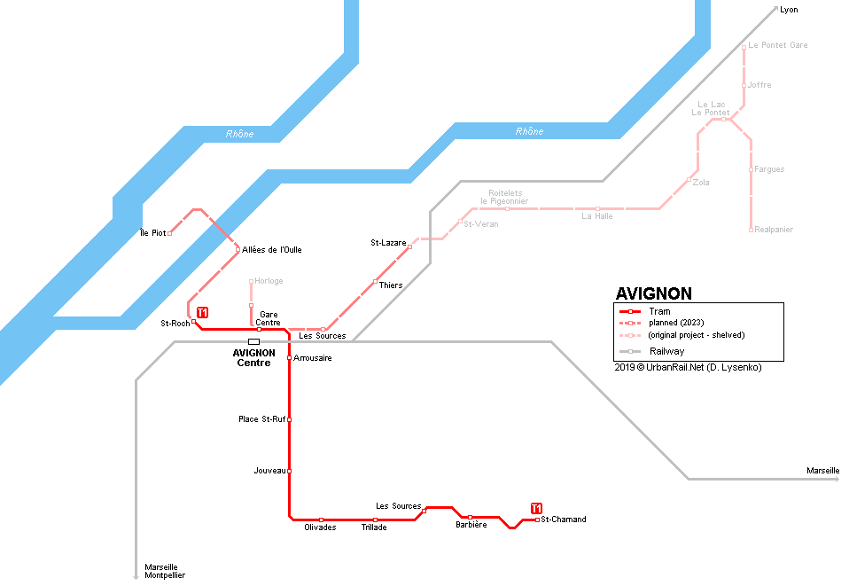 Avignon tram map