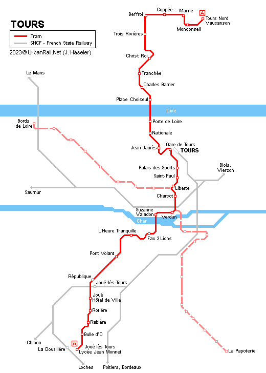 Tours tram map