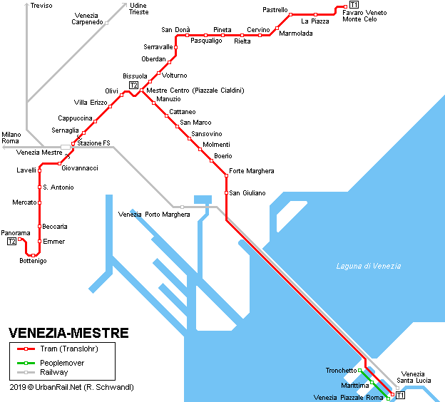 Venezia Mestre Tram Map