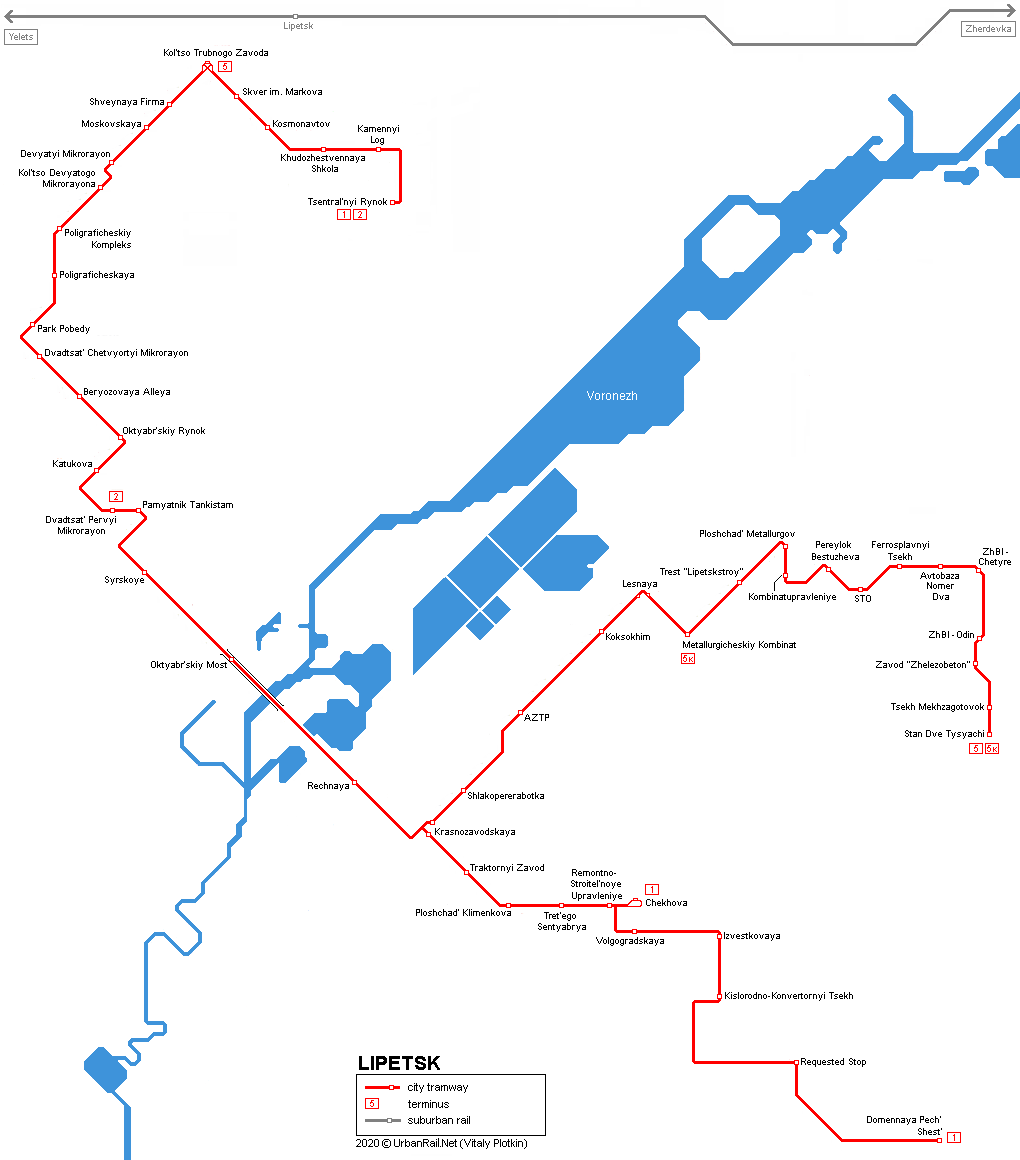 Lipetsk tram map