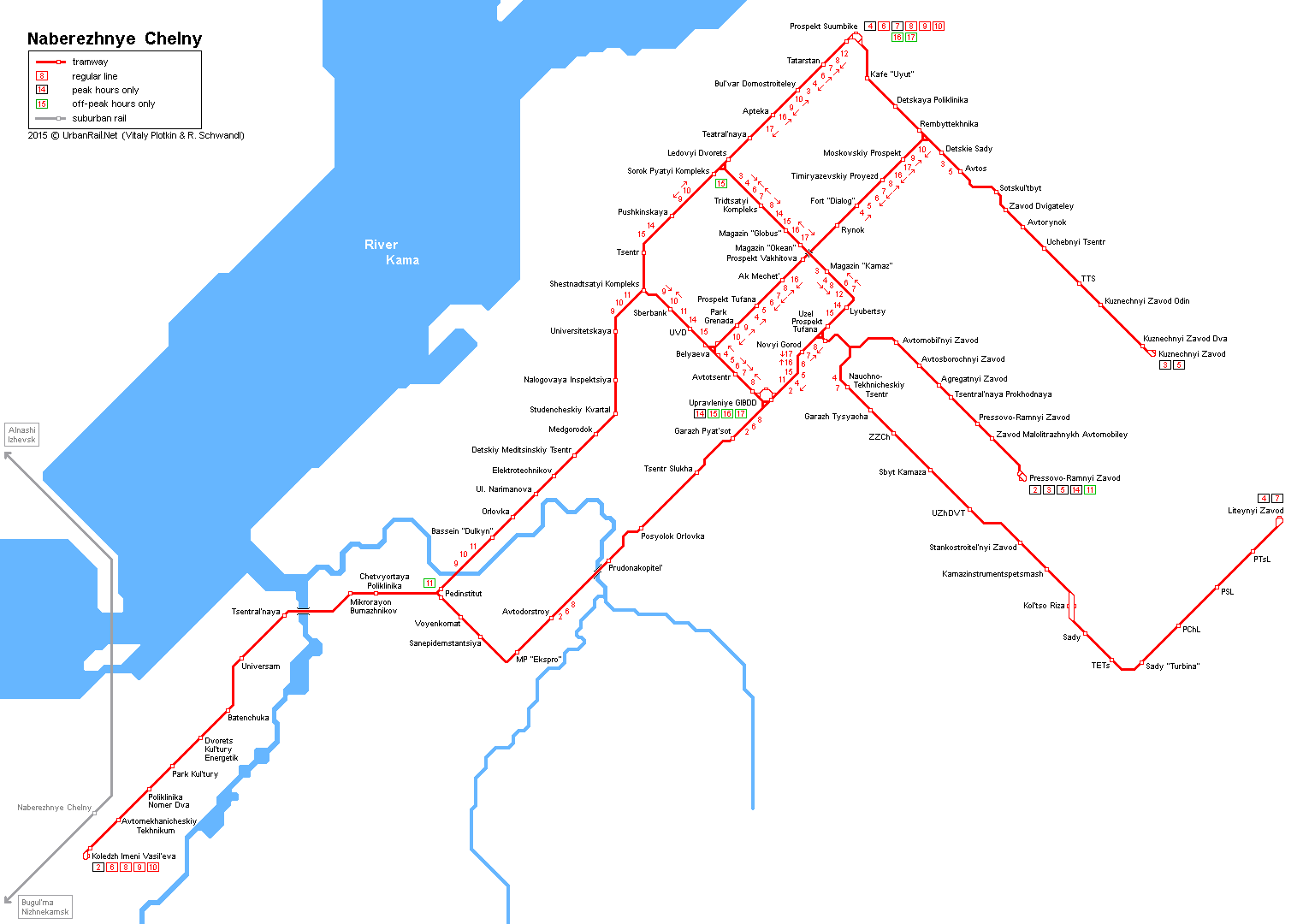 Naberezhnye Chelny Tram map