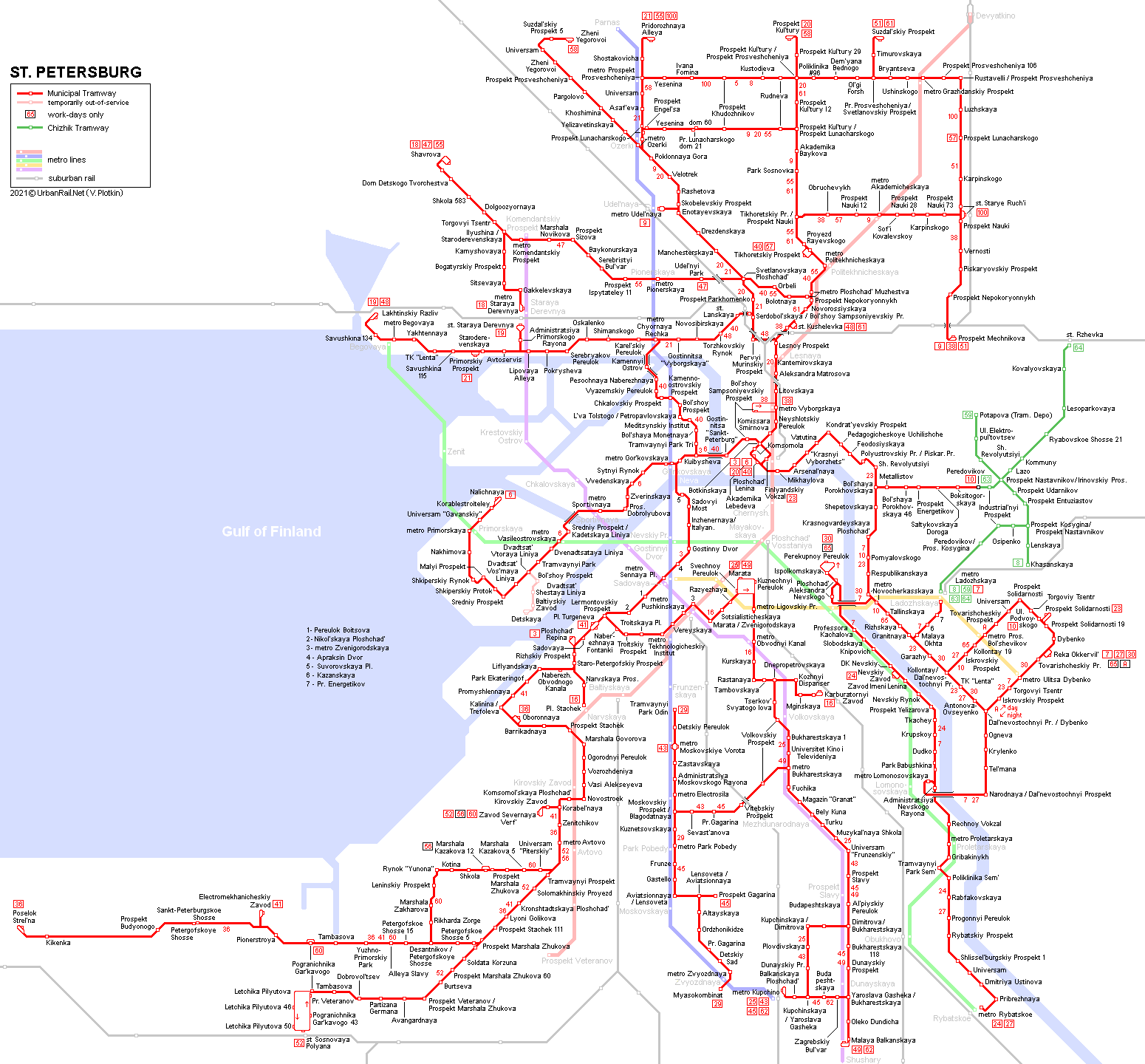 St. Petersburg Tram Map