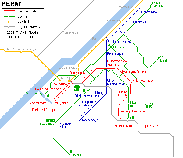 Planned Perm metro network