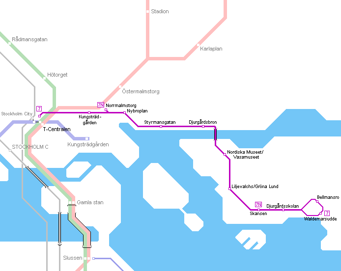 Stockholm Tram Map