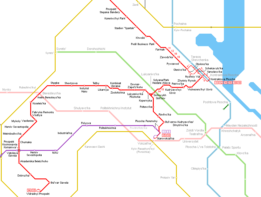 Kyiv tram map